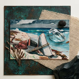 After the Hurricane - Winslow Homer Art Print / Canvas Watercolor Painting Man Beach Boat Vibrant Blues Earthy, Homer’s Prints