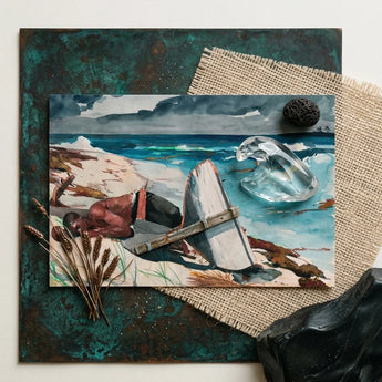 After the Hurricane - Winslow Homer Art Print / Canvas Watercolor Painting Man Beach Boat Vibrant Blues Earthy, Homer’s Prints