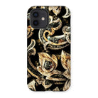 Against the Grain - Ancient Thai Woodwork Iphone Case, 12 / Matte, Smartphone Case Intricate Floral Pattern Design Gold Dark