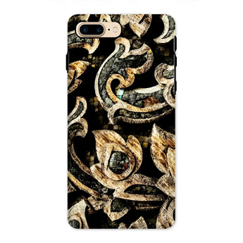 Against the Grain - Ancient Thai Woodwork Iphone Case 8 Plus / Matte Ornate Phone Intricate Floral Pattern Design Gold, Art, Mobile Cases