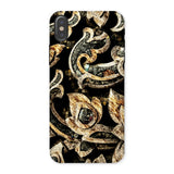 Against the Grain - Ancient Thai Woodwork Iphone Case x / Matte Phone Case Intricate Floral Vine-like Pattern Gold Dark Ancient Thai