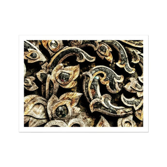 Against the Grain - Thai Woodwork Art Print / Canvas Ornate Carved Wooden Scrollwork Floral Patterns Ancient Thai Woodwork, Woodcarving,