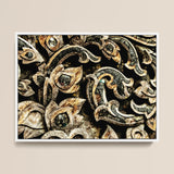 Against the Grain - Thai Woodwork Art Print / Canvas Ornate Intricately Carved Wooden Panel Floral Leaf Motifs Ancient Thai Woodwork,