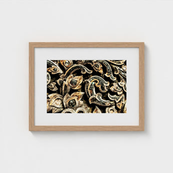 Against the Grain - Thai Woodwork Art Print / Canvas Ancient, Woodcarving, Weathered Surface Prints