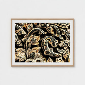 Against the Grain - Thai Woodwork Art Print / Canvas Ancient, Woodcarving, Weathered Surface Prints