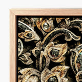 Against the Grain - Thai Woodwork Art Print / Canvas Wooden-framed Artwork Intricate Ornate Carvings Warm Brown Black Ancient, Woodcarving,