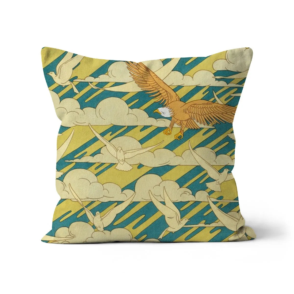 Aigles Et Pigeons - Maurice Pillard Verneuil Cushion - Decorative Throw Pillow - Linen / 18’x18’ - Throw Pillows