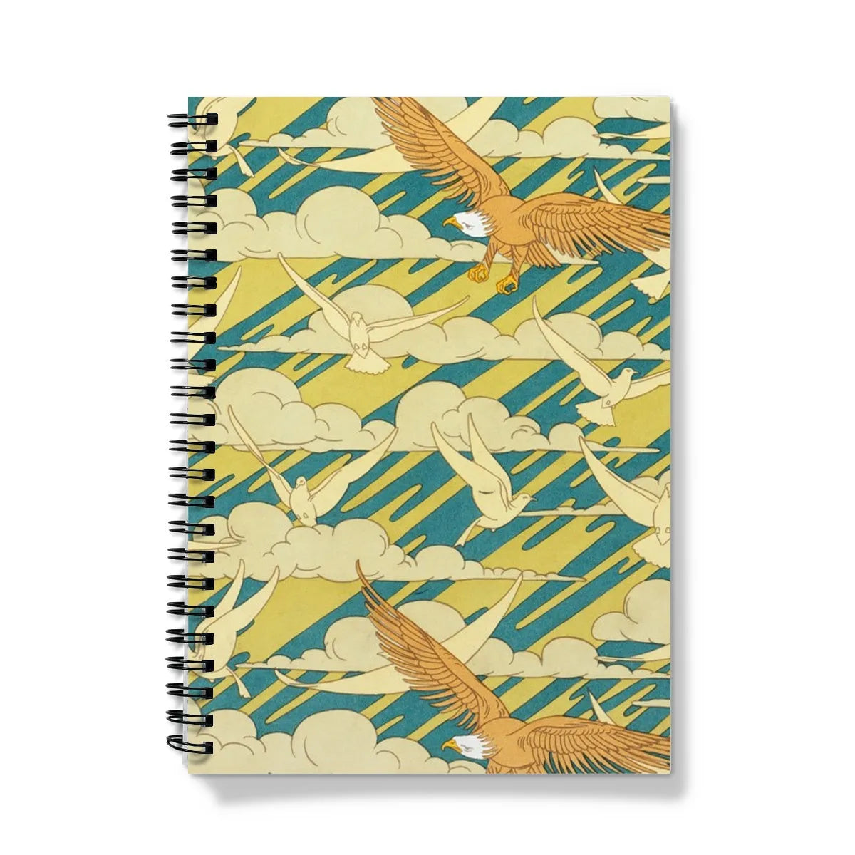 Aigles Et Pigeons By Maurice Pillard Verneuil Notebook - A5 - Graph Paper - Notebooks & Notepads - Aesthetic Art