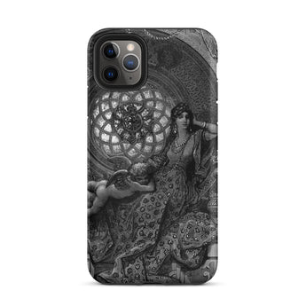 Alcina’s Beauty Overcomes All of Ruggiero’s Misgivings - Gustave Dore Iphone Case, 11 Pro Max / Matte, Black White Illustration Woman