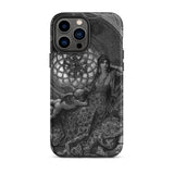 Alcina’s Beauty Overcomes All of Ruggiero’s Misgivings - Gustave Dore Iphone Case, 13 Pro Max / Matte, Black White Ornate Phone Case