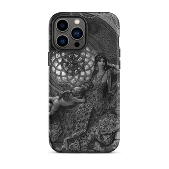 Alcina’s Beauty Overcomes All of Ruggiero’s Misgivings - Gustave Dore Iphone Case, 13 Pro Max / Matte, Black White Ornate Phone Case