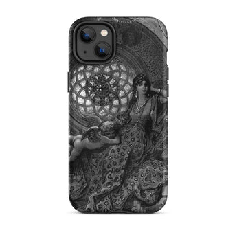 Alcina’s Beauty Overcomes All of Ruggiero’s Misgivings - Gustave Dore Iphone Case, 14 Plus / Matte, Black White Art Print Phone Case Woman