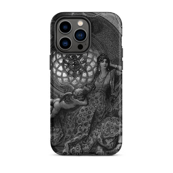 Alcina’s Beauty Overcomes All of Ruggiero’s Misgivings - Gustave Dore Iphone Case, 14 Pro Max / Matte, Monochrome Phone Case Detailed Woman