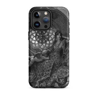 Alcina’s Beauty Overcomes All of Ruggiero’s Misgivings - Gustave Dore Iphone Case, 15 Pro Max / Matte, Black White Engraved Artwork Woman