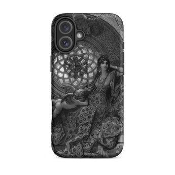 Alcina’s Beauty Overcomes All of Ruggiero’s Misgivings - Gustave Dore Iphone Case, 16 Plus / Matte, Black White Smartphone Case Ornate