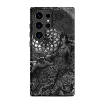 Alcina’s Beauty Overcomes All of Ruggiero’s Misgivings - Gustave Dore Phone Case Samsung Galaxy S24 Ultra / Matte Black White Illustrated