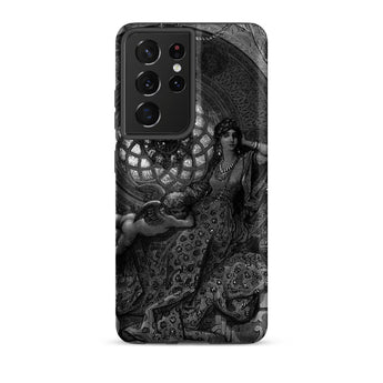 Alcina’s Beauty Overcomes All of Ruggiero’s Misgivings - Gustave Dore Samsung Case, Galaxy S21 Ultra / Matte, Black White Phone Case Ornate