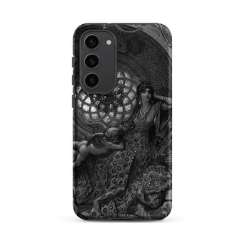 Alcina’s Beauty Overcomes All of Ruggiero’s Misgivings - Gustave Dore Samsung Case, Galaxy S23 Plus / Matte, Black Smartphone Case Detailed