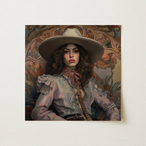 Alex - Lesbian Cowgirl Art Print / Canvas, 12x12’’ / 31x31cm / Unframed / no Border, Posters Prints & Visual Artwork, Toby Leon