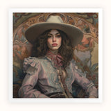Alex - Lesbian Cowgirl Art Print / Canvas, 12x12’’ / 31x31cm / Unframed / White Border, Posters Prints & Visual Artwork, Toby Leon