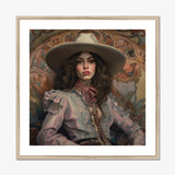 Alex - Lesbian Cowgirl Art Print, Framed Portrait Woman Cowboy Hat