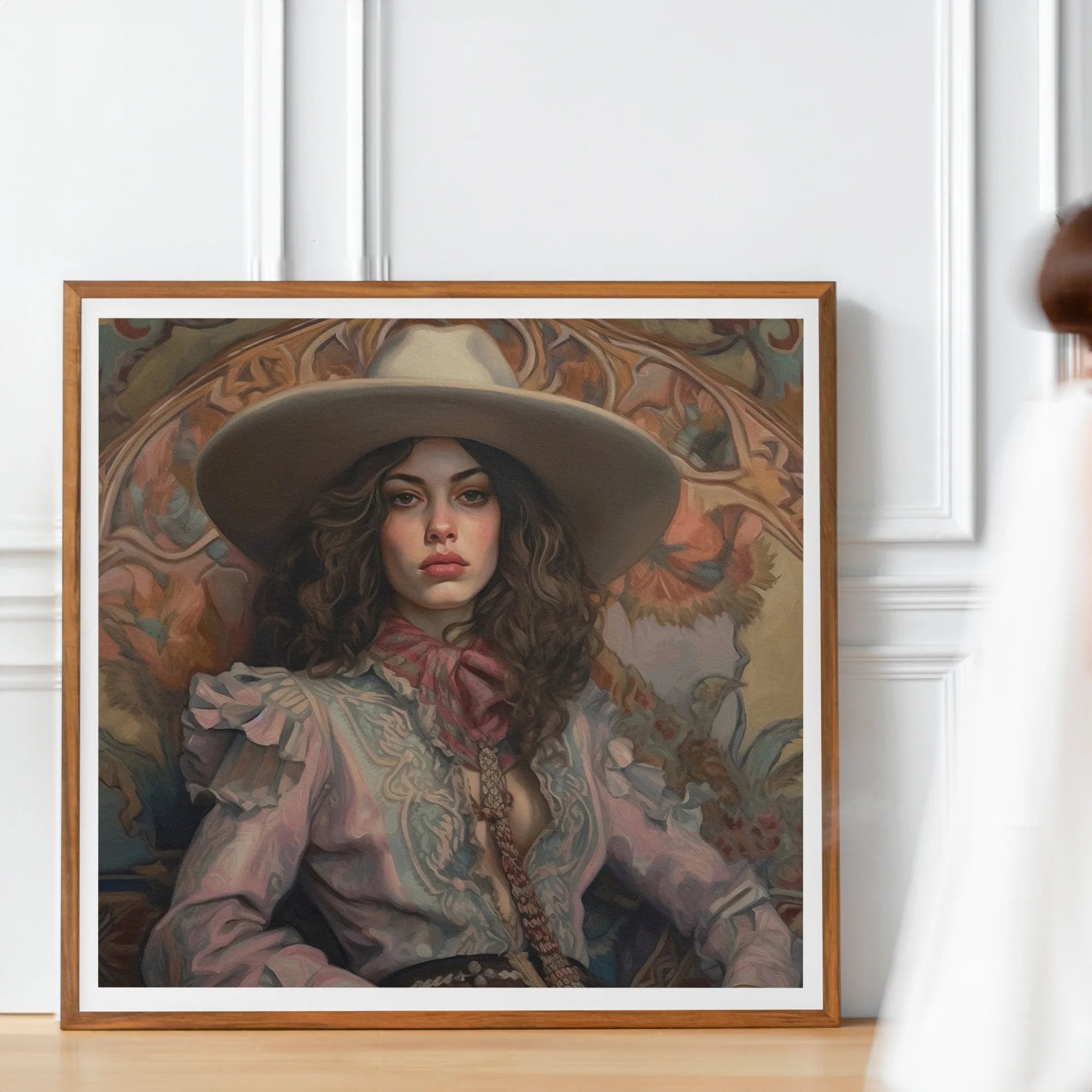 Alex - Lesbian Cowgirl Art Print - Wlw Sapphic Queerart - 40’x40’ - Posters Prints & Visual Artwork - Aesthetic Art