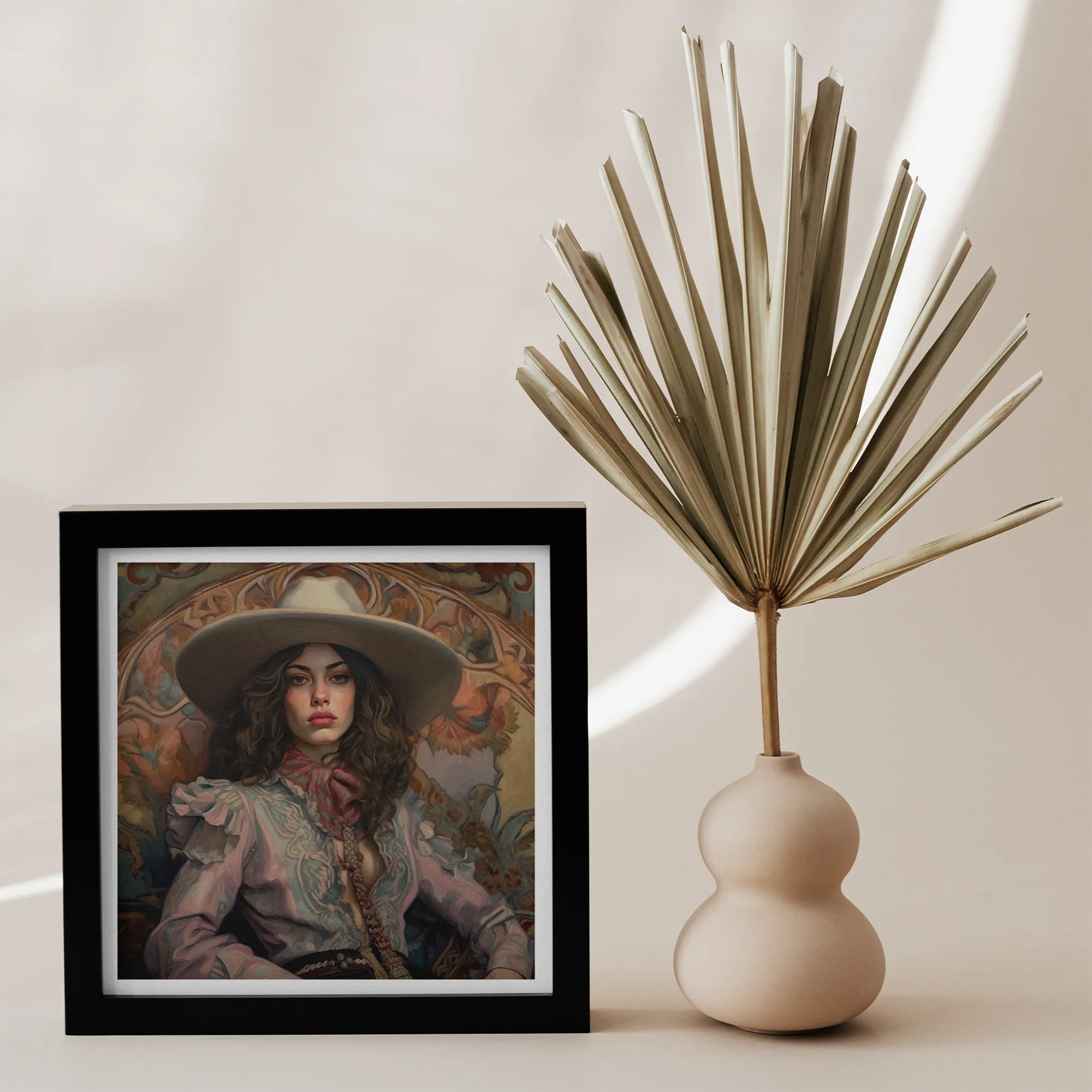 Alex - Lesbian Cowgirl Art Print - Wlw Sapphic Queerart - 12’x12’ - Posters Prints & Visual Artwork - Aesthetic Art