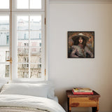 Alex - Lesbian Cowgirl Framed Canvas, Bedroom White Bed Window Framed Portrait Wall
