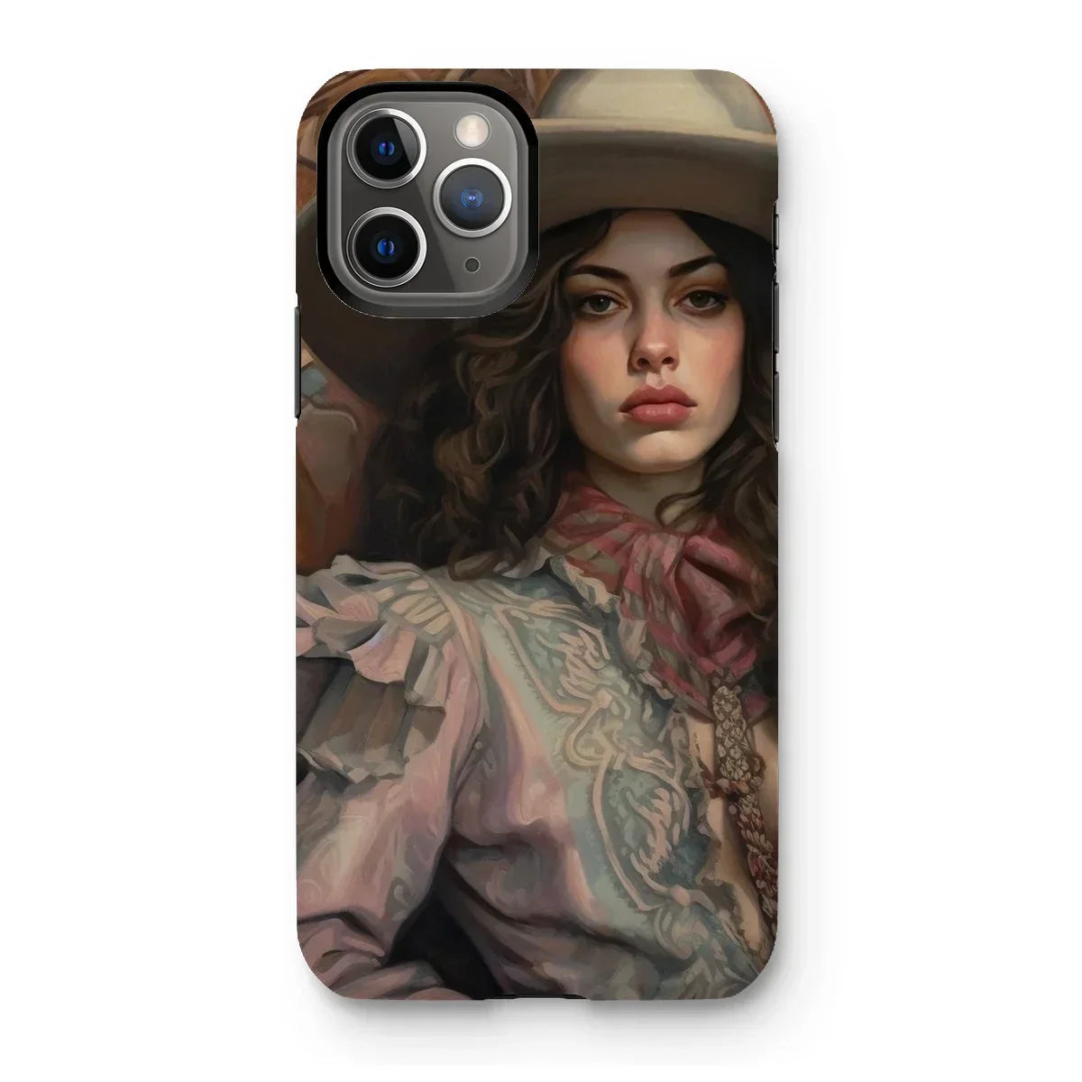 Alex - Sapphic Cowgirl Iphone Case, 11 Pro / Matte, Iphone Case Painted Portrait Woman Victorian-style Clothing Hat