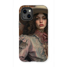 Alex - Sapphic Cowgirl Iphone Case, 13 Mini / Matte, Phone Case Painted Portrait Woman Victorian-style Clothing Hat