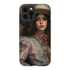 Alex - Sapphic Cowgirl Iphone Case, 13 Pro Max / Matte, Phone Case Painted Portrait Woman Hat Ruffled Blouse