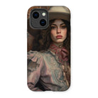 Alex - Sapphic Cowgirl Iphone Case, 14 / Matte, Phone Case Painted Portrait Woman Victorian-style Clothing Hat