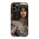 Alex - Sapphic Cowgirl Iphone Case, 14 Pro / Matte, Phone Case Painted Portrait Woman Hat Ruffled Blouse