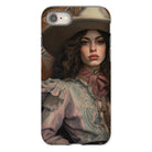 Alex - Sapphic Cowgirl Iphone Case, 8 / Matte, Phone Case Painted Portrait Woman Wide-brimmed Hat Ornate