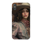 Alex - Sapphic Cowgirl Iphone Case, x / Matte, Phone Case Painted Portrait Woman Wide-brimmed Hat Ornate