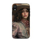 Alex - Sapphic Cowgirl Iphone Case, Xr / Matte, Phone Case Portrait Woman Wide-brimmed Hat Ornate Blouse