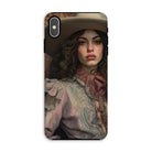 Alex - Sapphic Cowgirl Iphone Case, Xs Max / Matte, Phone Case Portrait Woman Wide-brimmed Hat Ornate Blouse