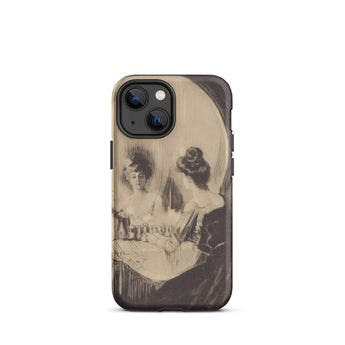 All is Vanity - Charles Allan Gilbert Iphone Case, 13 Mini / Matte, Iphone Case Optical Illusion Painting Two Women Skull