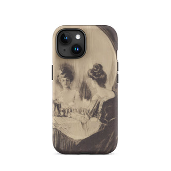 All is Vanity - Charles Allan Gilbert Iphone Case, 15 / Matte, Iphone Case Optical Illusion Two Women Vanity Skull