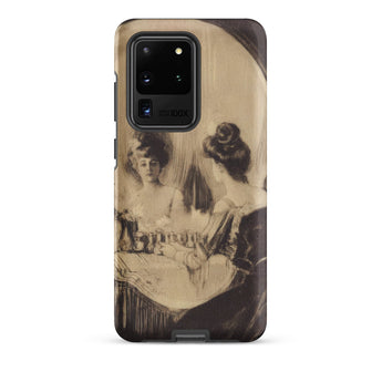 All is Vanity - Charles Allan Gilbert Samsung Case, Galaxy S20 Ultra / Matte, Smartphone Case Antique Illustration Two Women