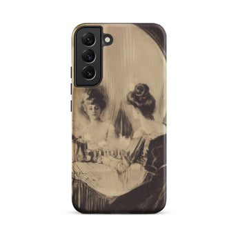 All is Vanity - Charles Allan Gilbert Samsung Case, Galaxy S22 Plus / Matte, Black Smartphone Triple-lens Camera Sepia-toned Illustration