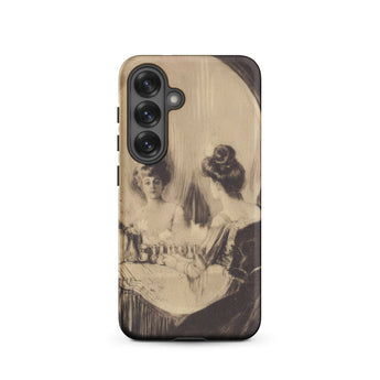 All is Vanity - Charles Allan Gilbert Samsung Case, Galaxy S25 / Matte, Smartphone Case Vintage-style Illustration Two Women Mirror