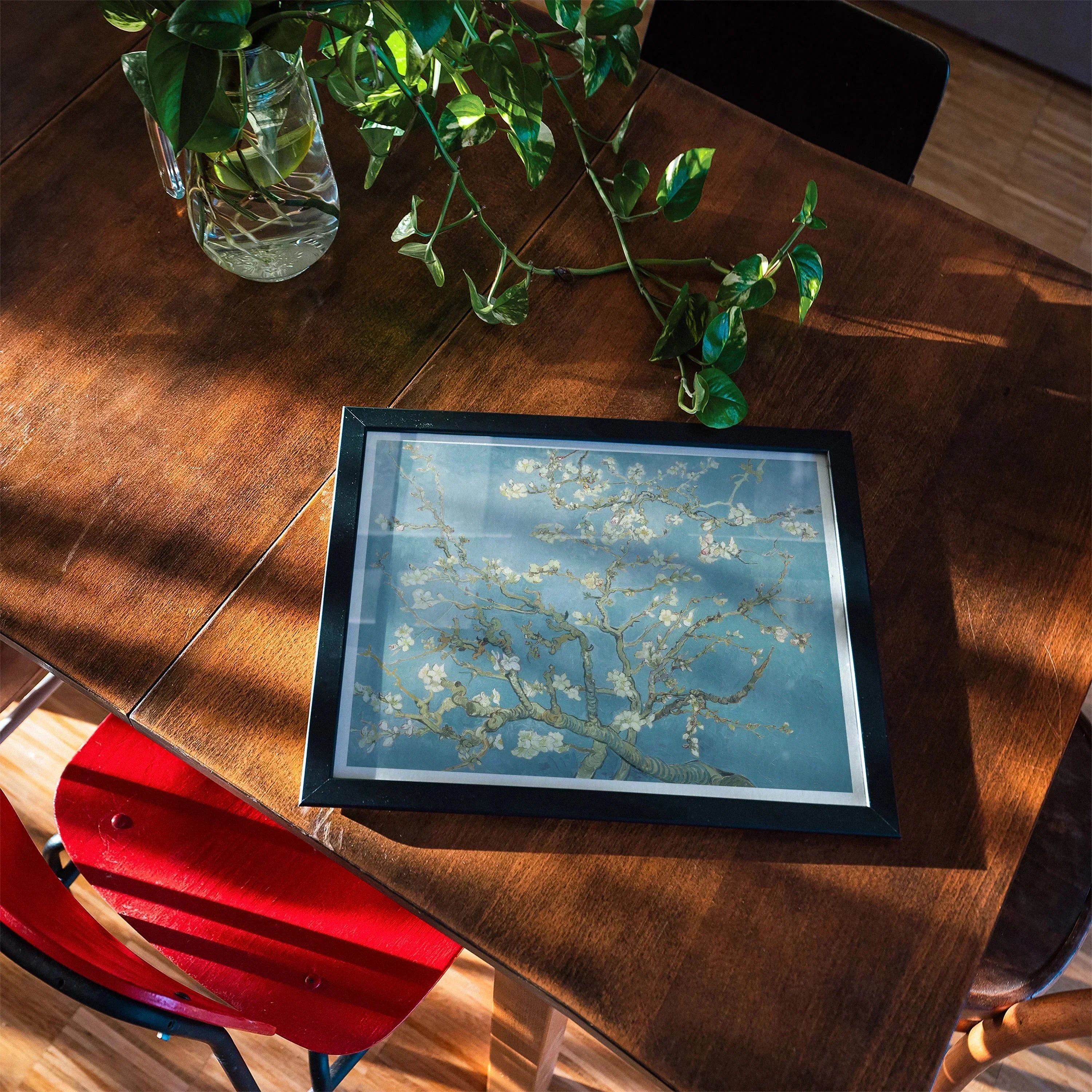 Almond Blossom Vincent Van Gogh Art Print, 14x11’’ / 36x28cm / Unframed, Framed Print Gogh’s Almond Blossoms Artwork Blue