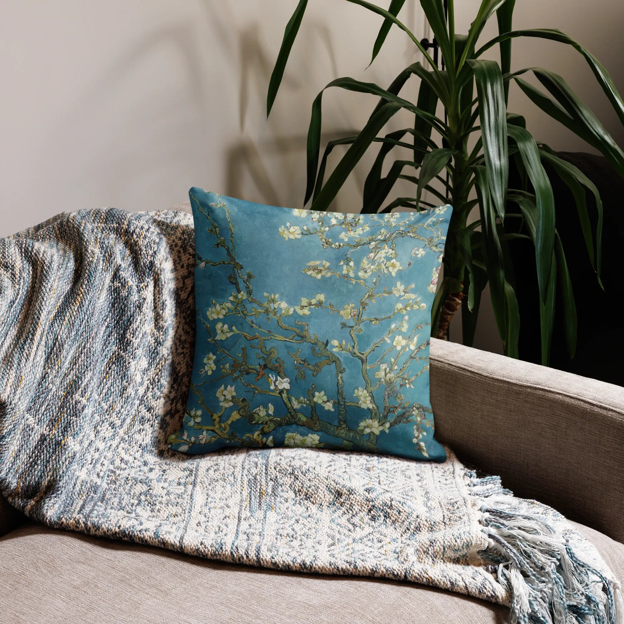Almond Blossom By Vincent Van Gogh Cushion - Throw Pillows - Aesthetic Art