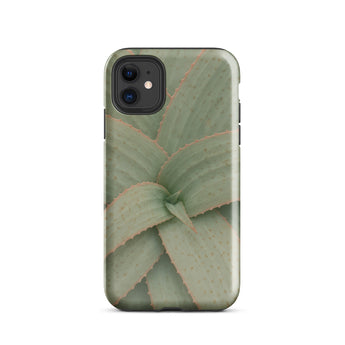 Aloe Pattern Phone Case Iphone 11 / Gloss Sleek Phone Case Detailed Muted Green Succulent Leaf Aloe Vera Succulent, Star-shaped