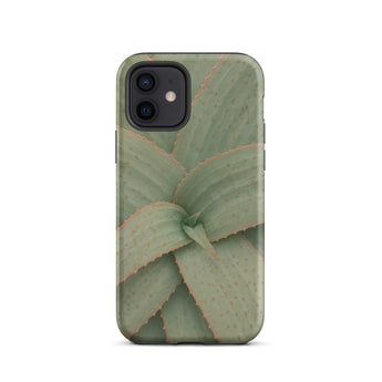 Aloe Pattern Phone Case Iphone 12 / Matte Sleek Phone Case Detailed Muted Green Succulent Leaf Aloe Vera Succulent, Star-shaped