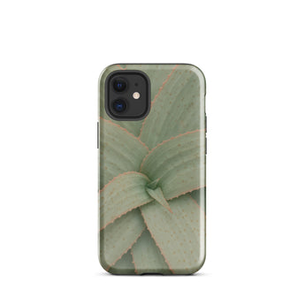 Aloe Pattern Phone Case Iphone 12 Mini / Gloss Sleek Matte-finish Phone Case Detailed Close-up Green Succulent Aloe Vera Succulent,
