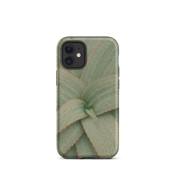Aloe Pattern Phone Case Iphone 12 Mini / Matte Sleek Matte-finish Phone Case Detailed Close-up Aloe Vera Succulent, Star-shaped