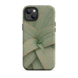 Aloe Pattern Phone Case Iphone 14 Plus / Matte Sleek Matte-finish Phone Case Detailed Close-up Aloe Vera Succulent, Star-shaped