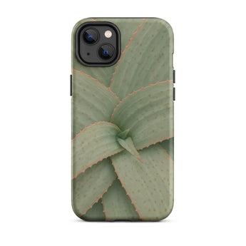 Aloe Pattern Phone Case Iphone 14 Plus / Matte Sleek Matte-finish Phone Case Detailed Close-up Aloe Vera Succulent, Star-shaped